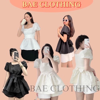 Áo Kiểu KRISTY DOLL TOP thiết kế tay bồng kèm thắt nơ lưng chất vải gấm dày dặn