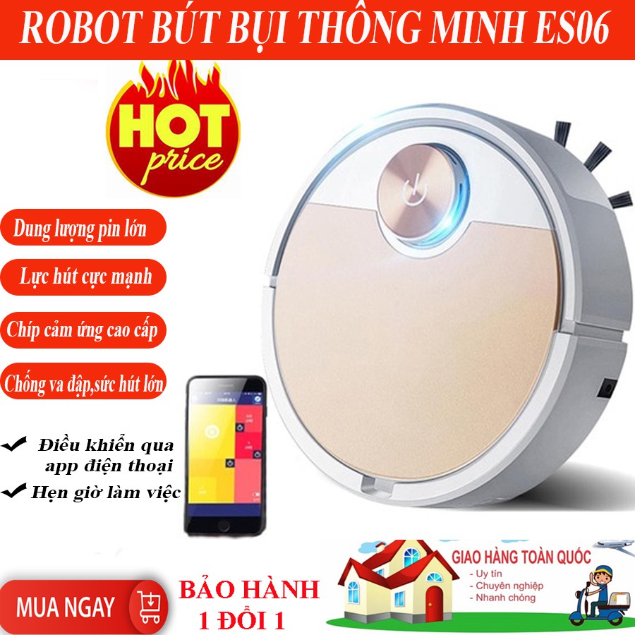 [MUA NGAY] ROBOT Hút Bụi Lau Nhà Siêu Thông Minh Điều Khiển Qua APP Điện Thoại, Cảm Ứng Chạm Super Pro Tự Động Làm Sạch0