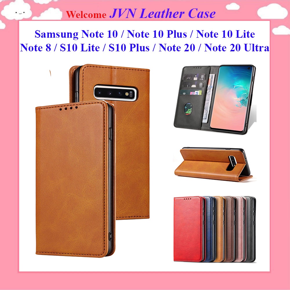 Bao da Samsung Note 8, Note 10, Note 10 Plus, Note 10 Lite, S10 Lite, S10 Plus, Note 20, Note 20 Ultra kiểu ví từ tính