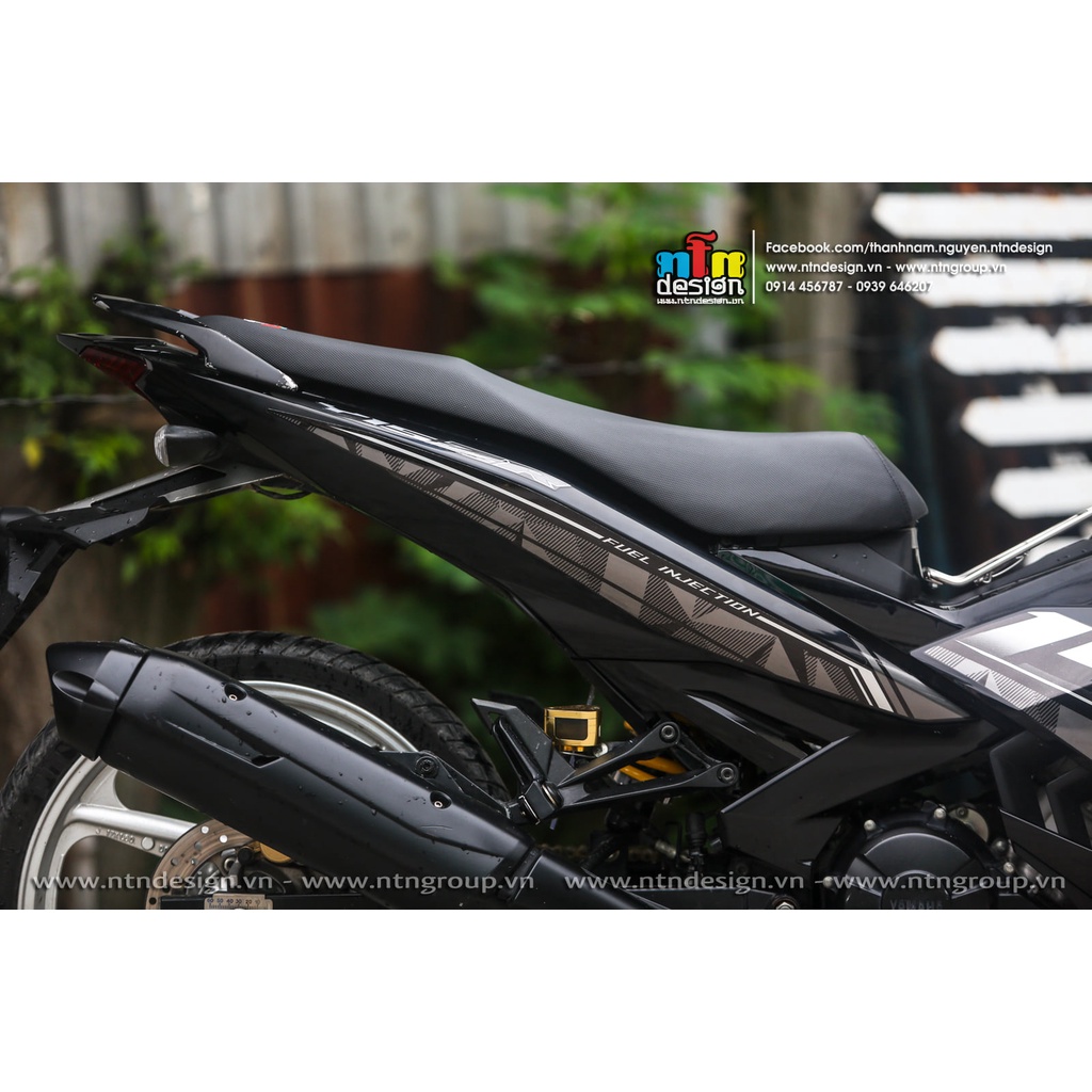 Tem Rời Dán Xe Exciter 150 Mẫu Y15ZR Xám Đen Cực Chất, Hàng 3 Lớp Chất Lượng Cao
