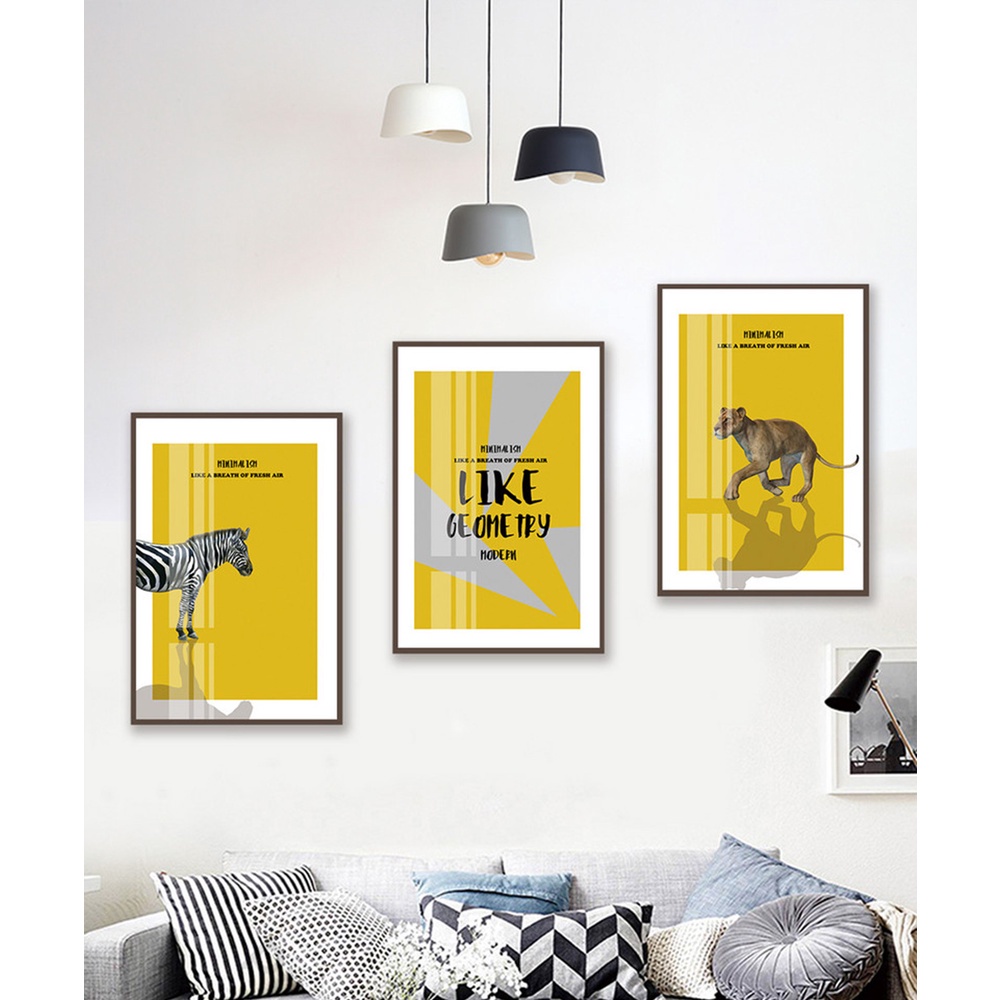 In hình ép gỗ Laminate TRANH ĐỘNG VẬT - Mẫu 7 (3 HCN 3x20x30, 3x30x40, 3x40x60). In ảnh theo yêu cầu