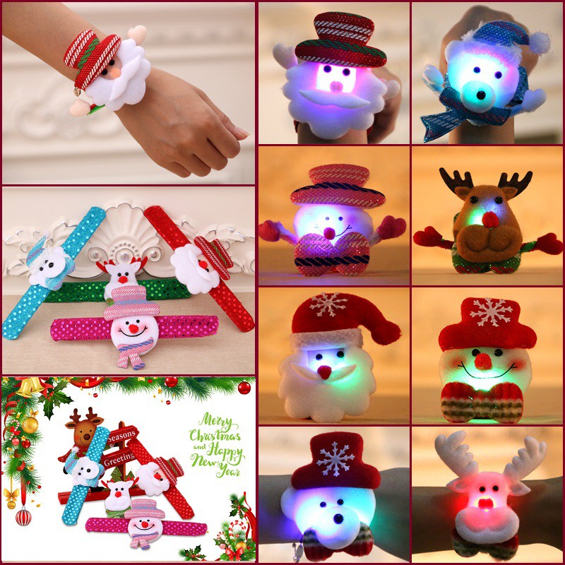 【Có hàng sẵn】Giáng sinh Ông Già Noel Vòng Tay Phát Sáng Vòng Lặp Vòng Tay Giáng Sinh Quà Tặng Trẻ em Trang