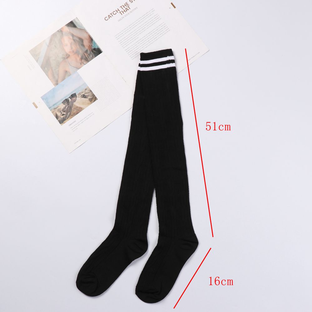 Tất Cotton Dài Qua Gối Kẻ Sọc Nhiều Màu Thời Trang