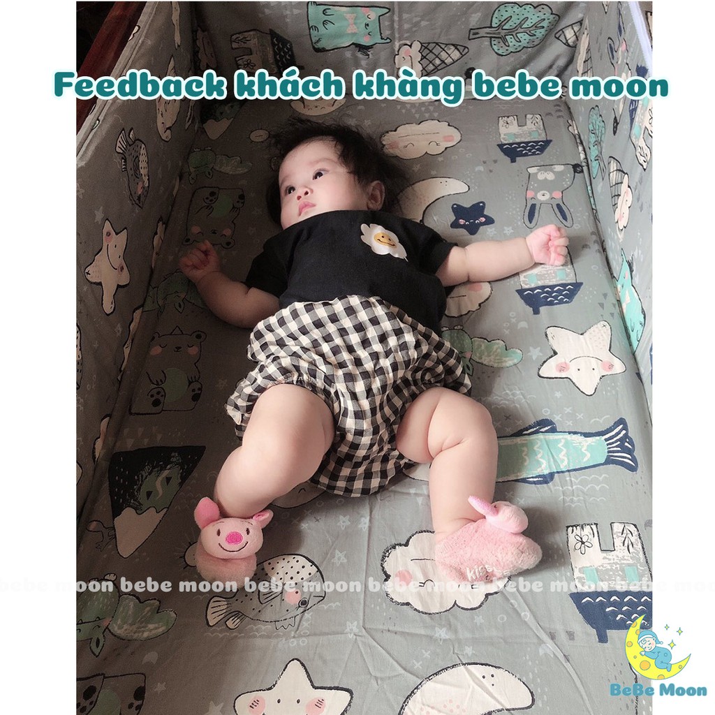 Combo Ga Chun Bọc Đệm Cũi + Bộ Vỏ Quây Cho Giường Cũi Cho Bé Nhiều Kích Thước Màu Sắc (KHÔNG BAO GỒM RUỘT QUÂY)