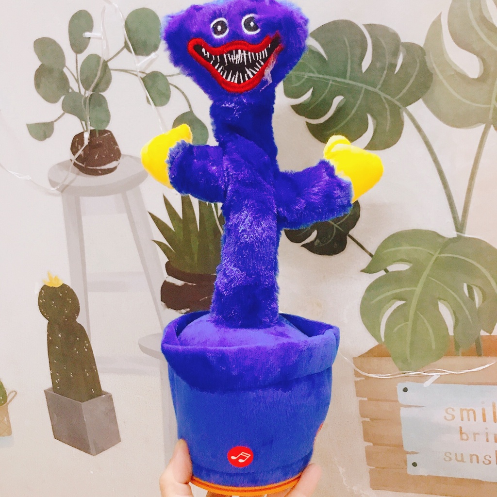 Cây xương rồng nhái giọng phát nhạc Việt 120 bài hát, có sạc pin - Cây xương rồng biết nói Huggy Wuggy nhảy múa vui nhộn