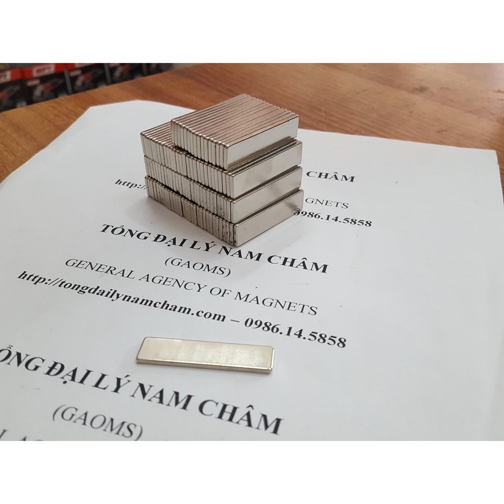 Nam châm viên trắng 40x10x2mm, thanh nam châm dẹt mỏng lực hút mạnh