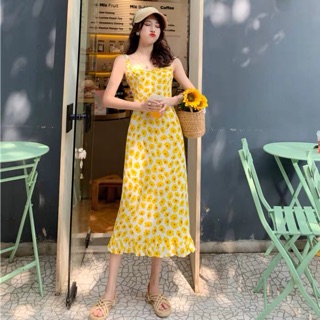 Đầm hoa cúc vàng BFF siêu xinh