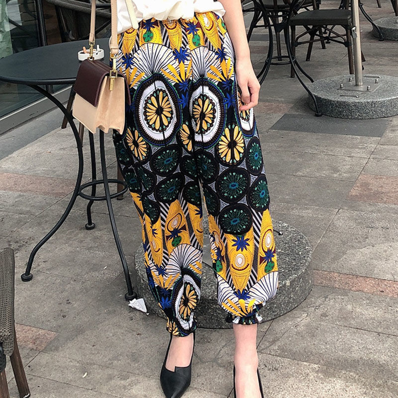 Quần Dài Cotton Ống Rộng In Họa Tiết Thời Trang Dành Cho Nữ | BigBuy360 - bigbuy360.vn