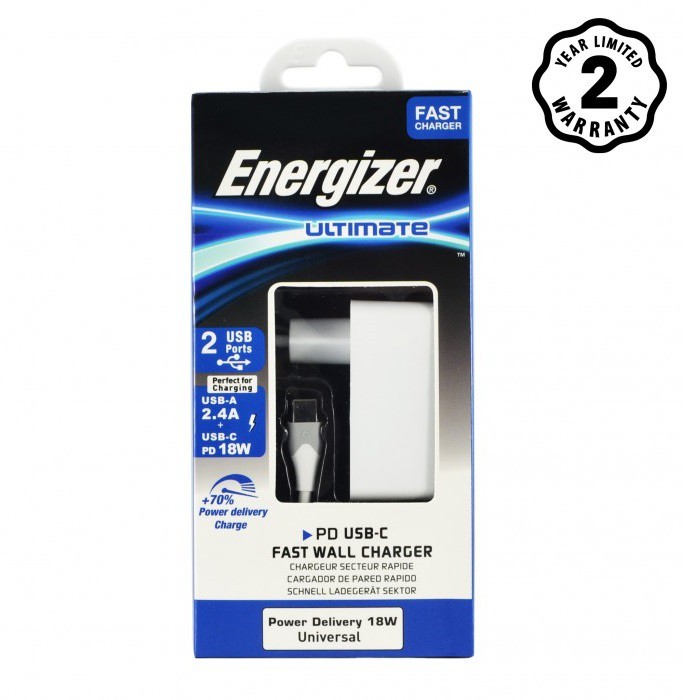 Sạc Energizer 2 USB 30W PD 18W - AC11PFEUUCC3