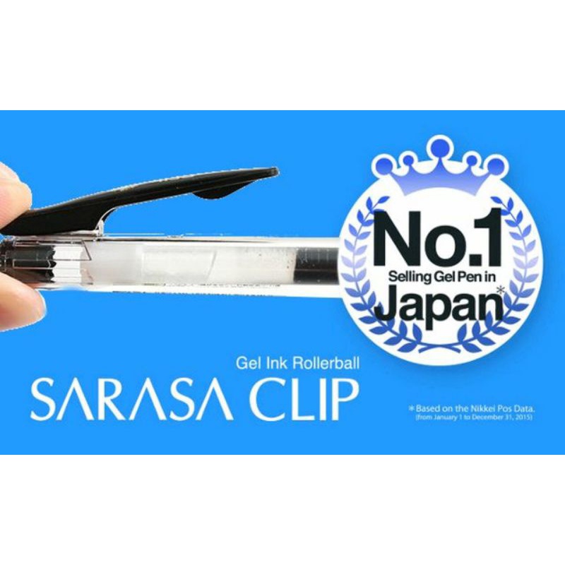 Bút Bi Gel Sarasa Clip màu đen nét 0.4/0.5/0.7, Japan