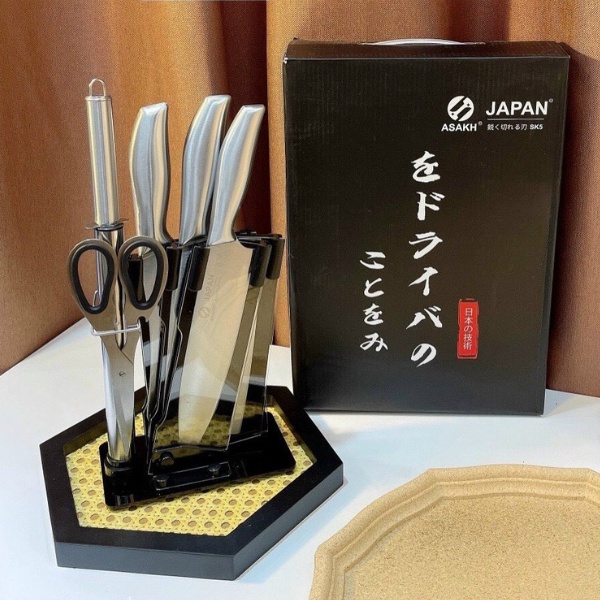 Bộ dao Nhật 6 món nhà bếp Japan, bộ dao nhà ăn 6 món Inox cao cấp