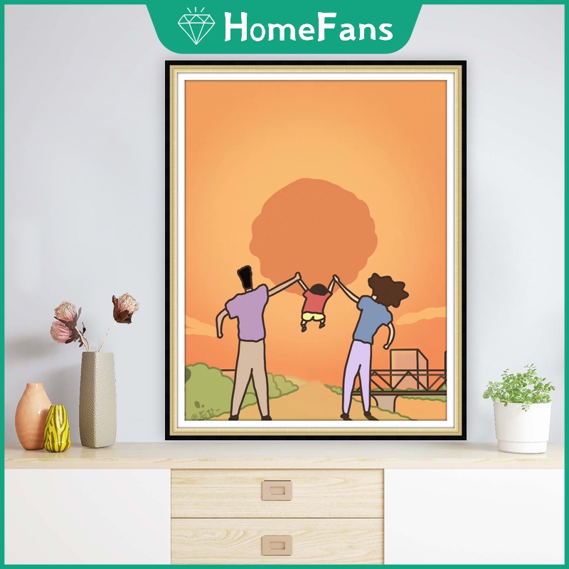 Bộ Tranh Đính Đá 5D Tự Làm 30x40cm / 40x50cm Hình Cậu Bé Bút Chì Shin-chan Nhật Bản Thích Hợp Làm Quà Tặng Trang Trí Nhà Cửa