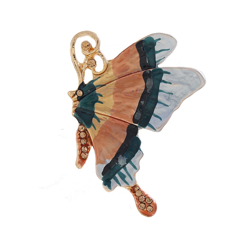 Ghim Cài Áo Hình Bướm Tráng Men Đính Đá Sang Trọng Cho Nữ