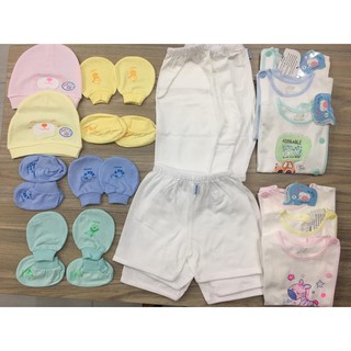 Combo 6 bộ quần áo sơ sinh jou + 3 bộ bao tay chân+ 2mũ jou cho bé tuef sơ sinh 3-5 kg
