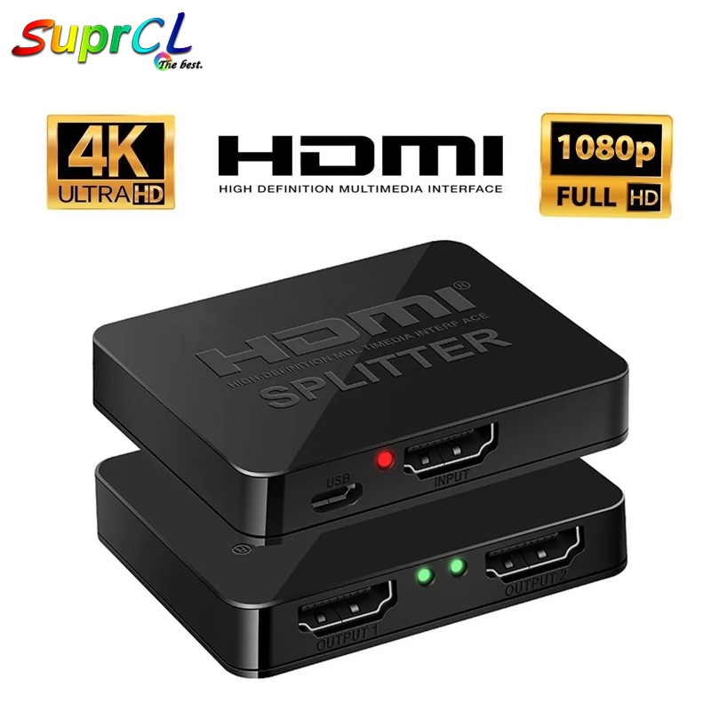 Bộ Chia Chuyển Đổi HDMI 4k 60hz 1x2 Sang 2 Trong 1 Cho Màn Hình Kép HD 1080P 3D