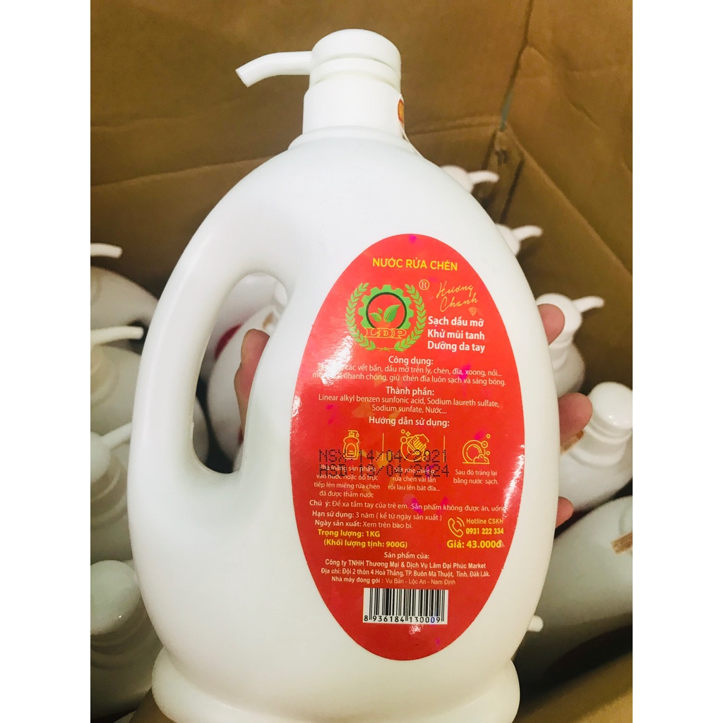 NƯỚC RỬA CHÉN SINH HỌC 1kg - 1,6kg - LÂM ĐẠI PHÚC - Mới ra hương quế dùng cực thơm