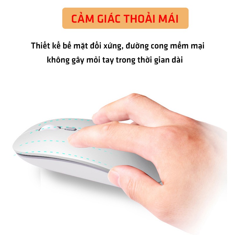 Chuột không dây 2.4g tự sạc pin TOPPU STORE M185 không tiếng click sạc 1 lần dùng 1 tuần cho Laptop PC Tivi Tv box