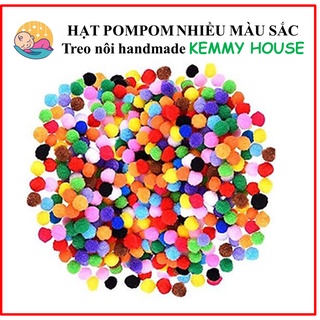 Hạt pom pom nhiều màu làm slime