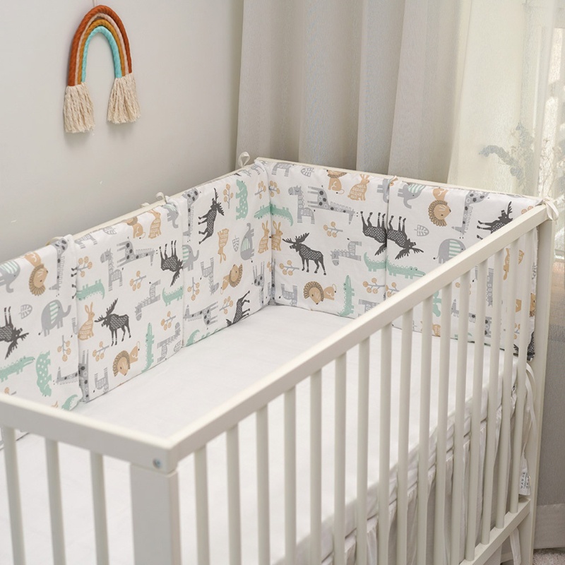 Bộ 6 Gối Cotton Mềm Bảo Vệ Nôi Em Bé Sơ Sinh