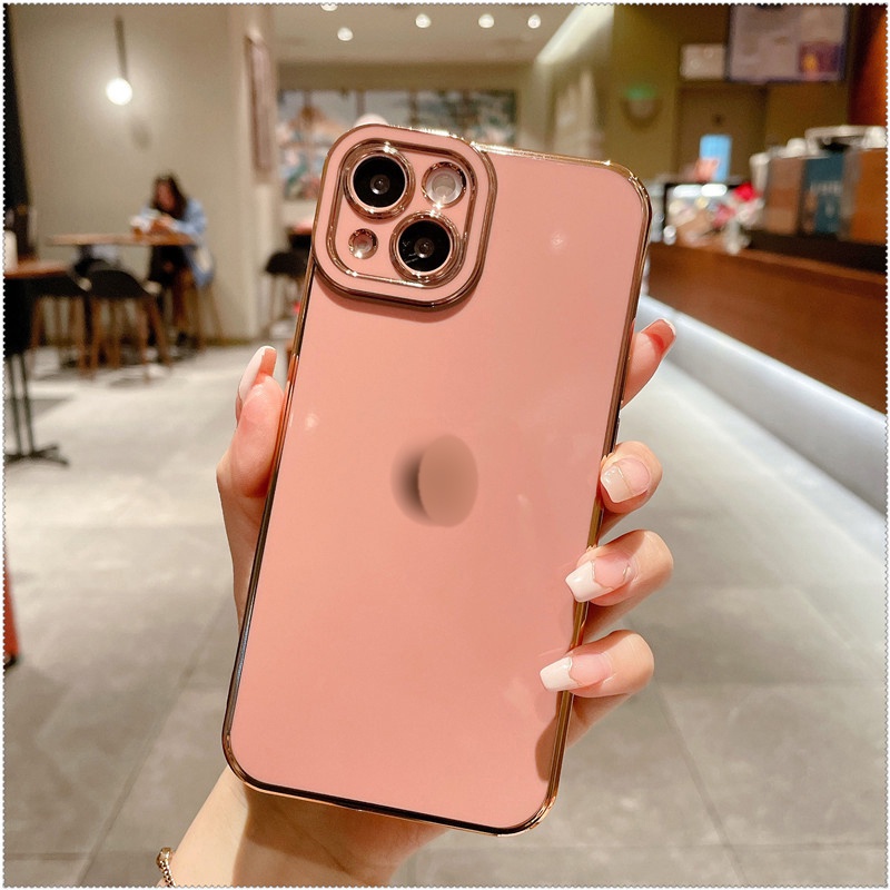 Ốp Điện Thoại Mềm Mạ Vàng Bảo Vệ Camera Dành Cho IPhone 13 12 11 Pro Max XS Max XR X