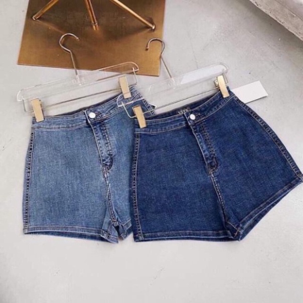 Quần short bò cạp cao ôm body tôn dáng quần jeans nữ ngắn 2 màu xanh nhạt và xanh đậm | WebRaoVat - webraovat.net.vn