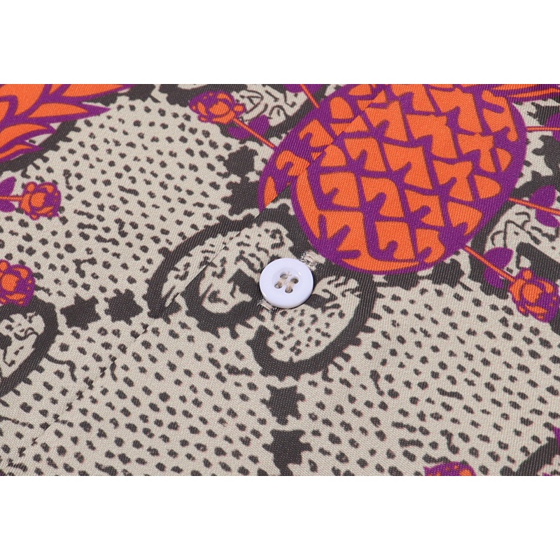 G &amp; U &amp; C-CI-- Áo Sơ Mi Ngắn Tay Họa Tiết Quả Dứa Thời Trang Mùa Hè Chất Lượng Cao