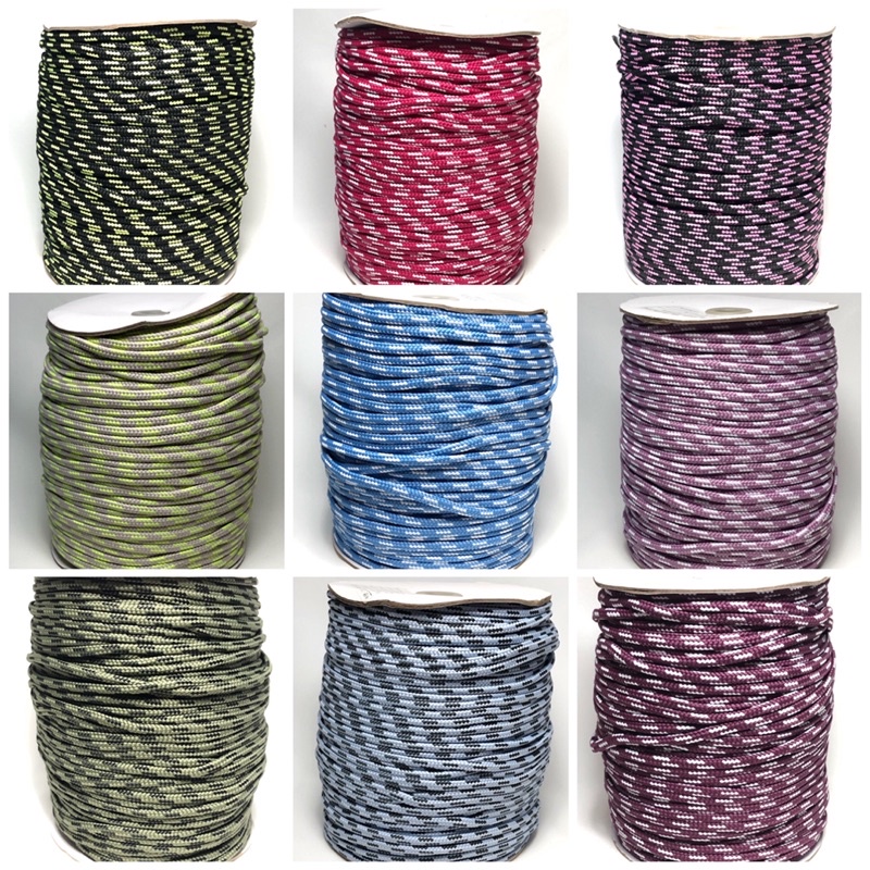 Cuộn 140 mét - Dây Dù 5mm oval ko lõi họa tiết ấn tượng dùng làm macrame, căng lều, thời trang, trang trí