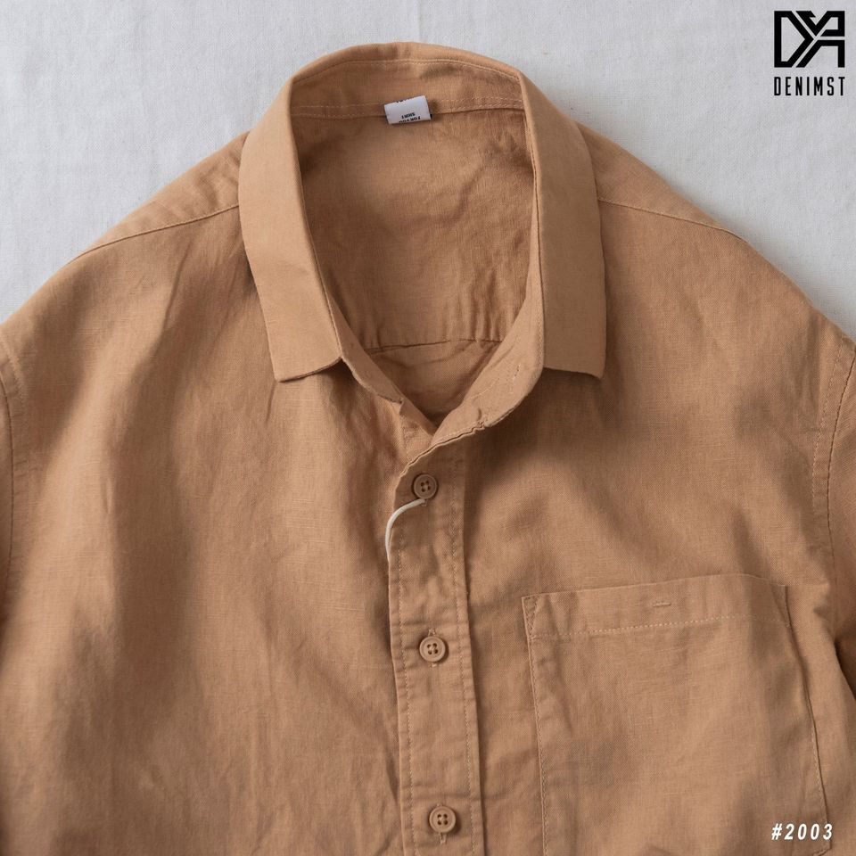 Áo sơ mi nam cổ bẻ dài tay DENIMST vải đũi thoáng mát,mềm mại, form regular fit 2003 | BigBuy360 - bigbuy360.vn