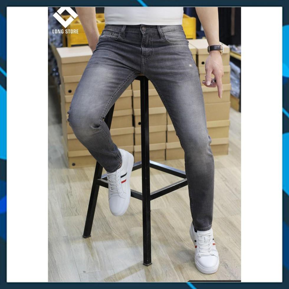 SALE - Quần jean nam trơn màu xám bạc 🟢 Quần bò nam dáng ôm SLIMFIT skinny co giãn cao cấp - Tron38