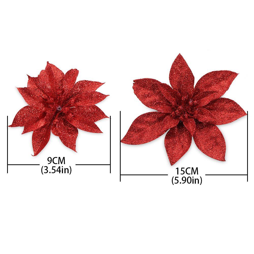 KUNHEV Bộ 10 Bông Hoa Giả Cỡ Lớn 9 / 15cm Trang Trí Cây Thông Giáng Sinh