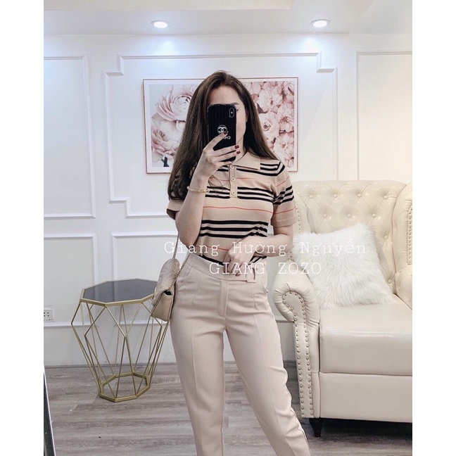 ÁO LEN KẺ B..B.R CỔ BẺ HÀNG QUẢNG CHÂU