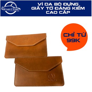 VÍ DA ĐỰNG GIẤY TỜ ĐĂNG KIỂM CHẤT LIỆU DA PU CAO CẤP MÀU DA BÒ