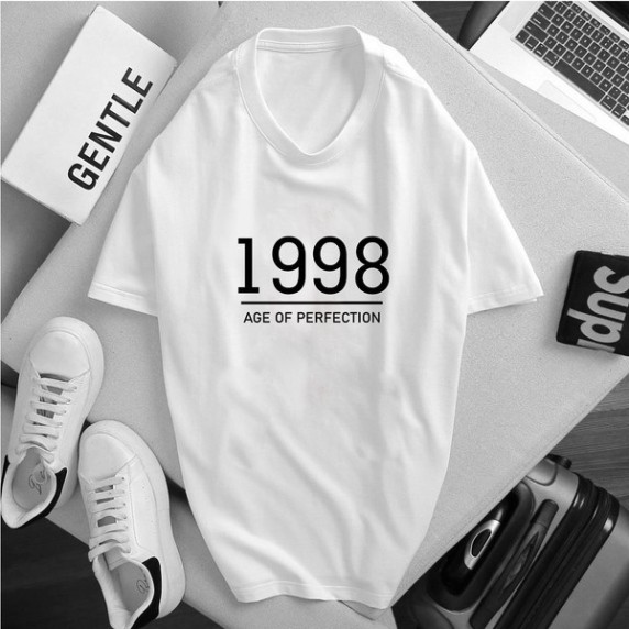 Áo phông màu TRẮNG in năm sinh 2000,1999,1998,1997,1996,19995  [FREESHIP] Áo unisex,vải cotton xịn shopmoonmo