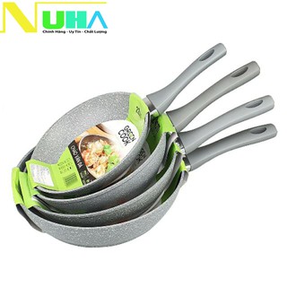 Chảo vân đá đáy từ chống dính GreenCook Size 22/24/26/28cm, hàng y hình