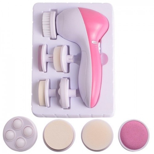 Máy Massage Và Rửa Mặt Đa Chức Năng Cầm Tay Mini 5 In 1 Beauty, làm sạch sâu, massge thư giãn giúp da căng bóng mịn màng