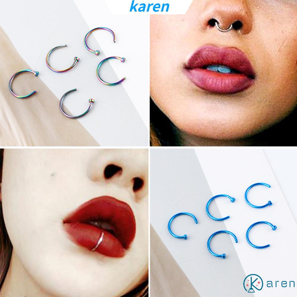 Bộ 5 Khuyên Mũi Bằng Thép Không Gỉ Thời Trang Cá Tính