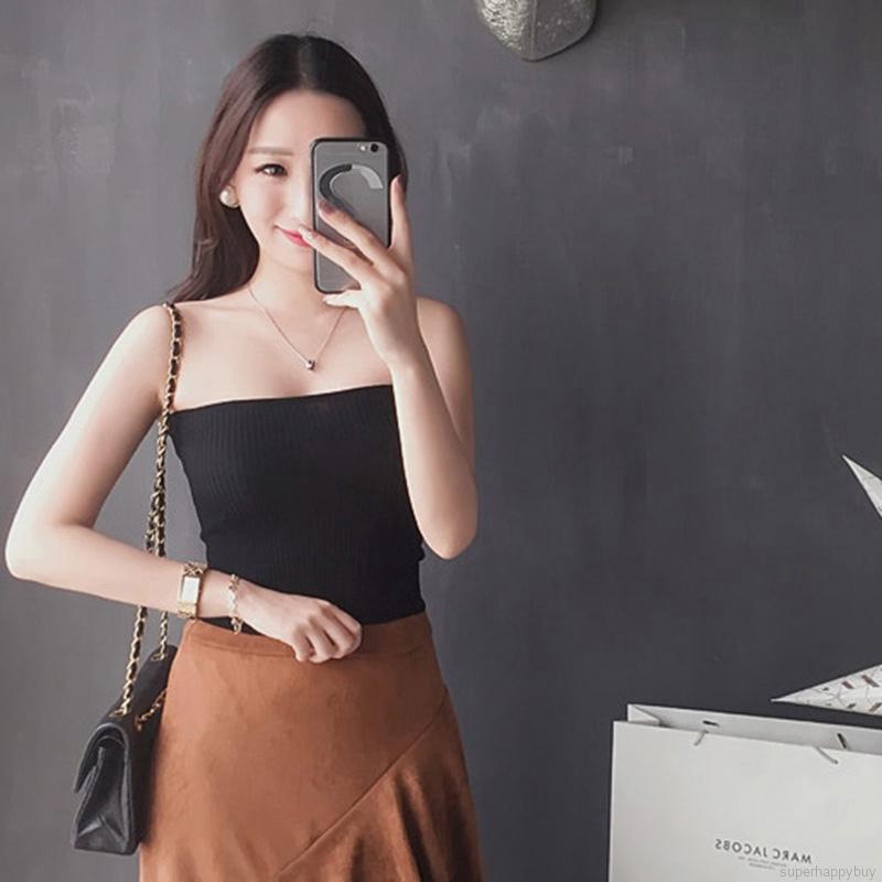 Áo nữ dạng ống màu trơn phong cách thời trang đơn giản