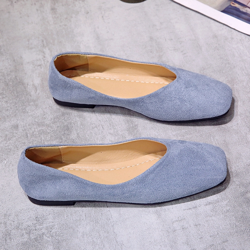 Giày búp bê da lộn mũi vuông thời trang cho nữ | BigBuy360 - bigbuy360.vn