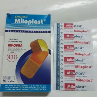 Sét 10 miếng băng cá nhân Miloplast
