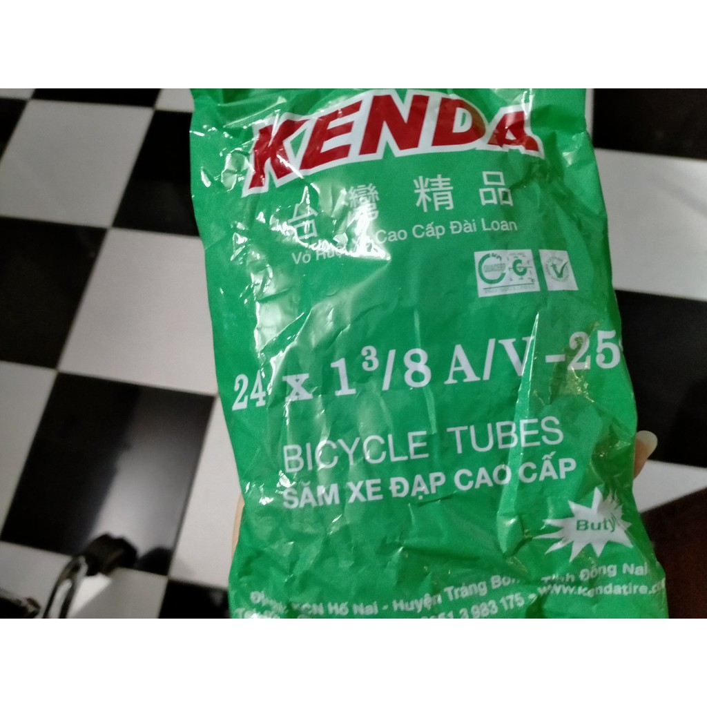 RUỘT, SĂM XE ĐẠP 24x1.3/8  VAN XE MÁY KENDA