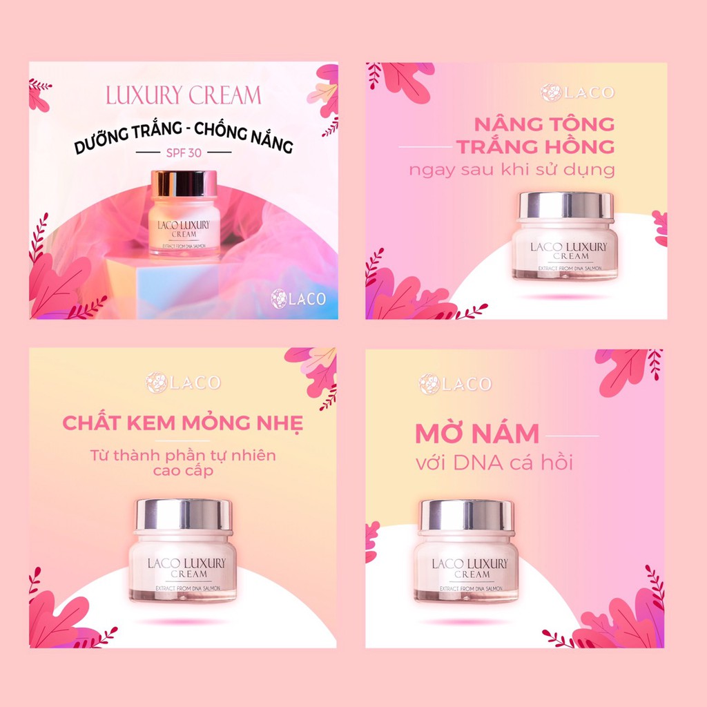 [XÃ HÀNG + QUÀ 30K] Kem dưỡng da ngày Laco Luxury Cream trắng da mờ nám chống nắng Amila KN01 tặng bông tẩy trang 30k | BigBuy360 - bigbuy360.vn