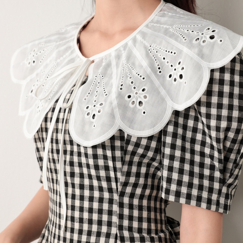 Khăn Choàng Cổ Giả Thêu Họa Tiết Chấm Bi Phong Cách Lolita Nhật Bản Cho Nữ