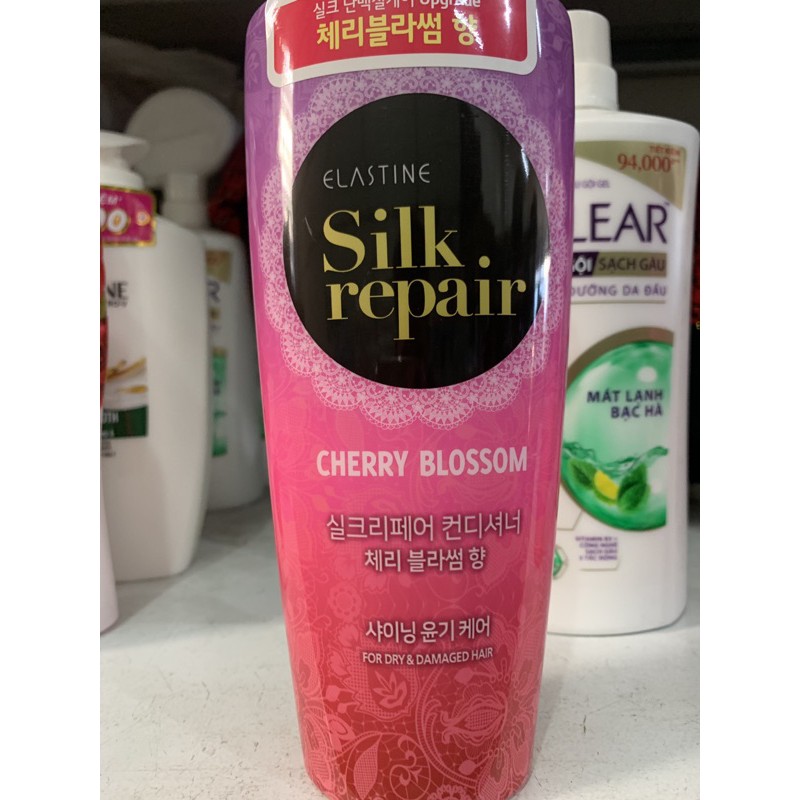 Dầu Xả Chăm Sóc Nuôi Dưỡng Tóc Elastine Silk Repair 550ml(tím hồng)