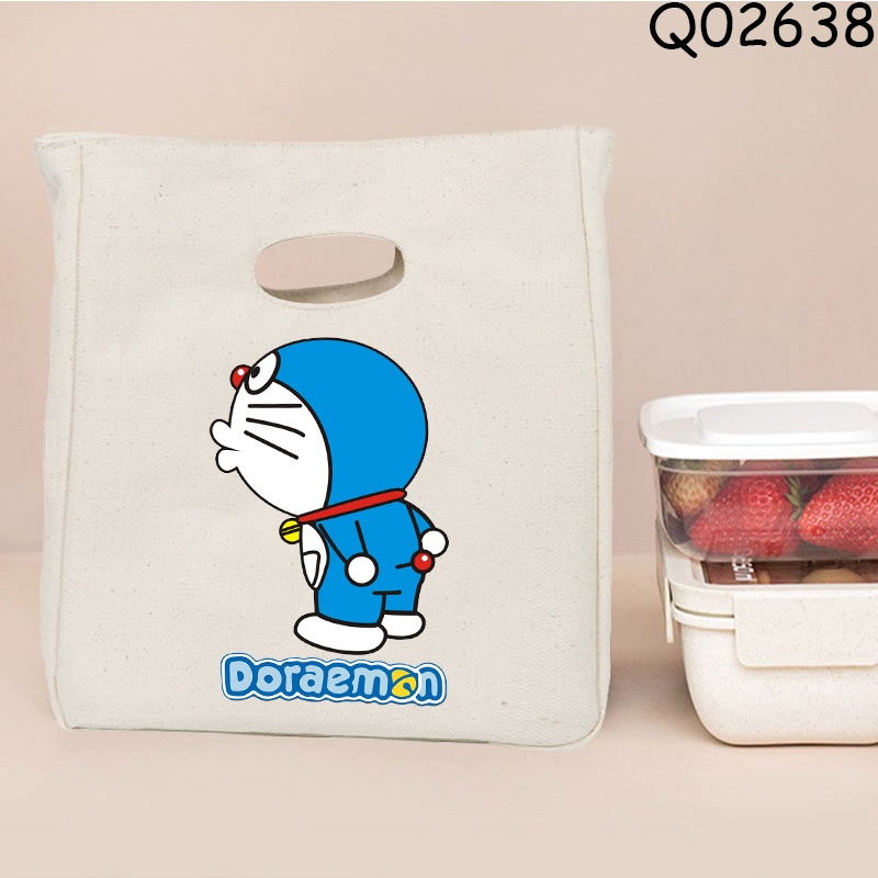Doraemon Túi Đựng Hộp Cơm Trưa Giữ Nhiệt Họa Tiết Hoạt Hình Đáng Yêu