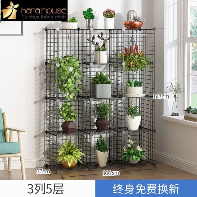 [ TẶNG CHỐT GẮN]- TỦ KỆ GHÉP LƯỚI SẮT ĐA NĂNG( bán theo tấm &gt;4 tấm). Để sách, decor, trưng bày,.. KT 37x37cm/1 tấm.