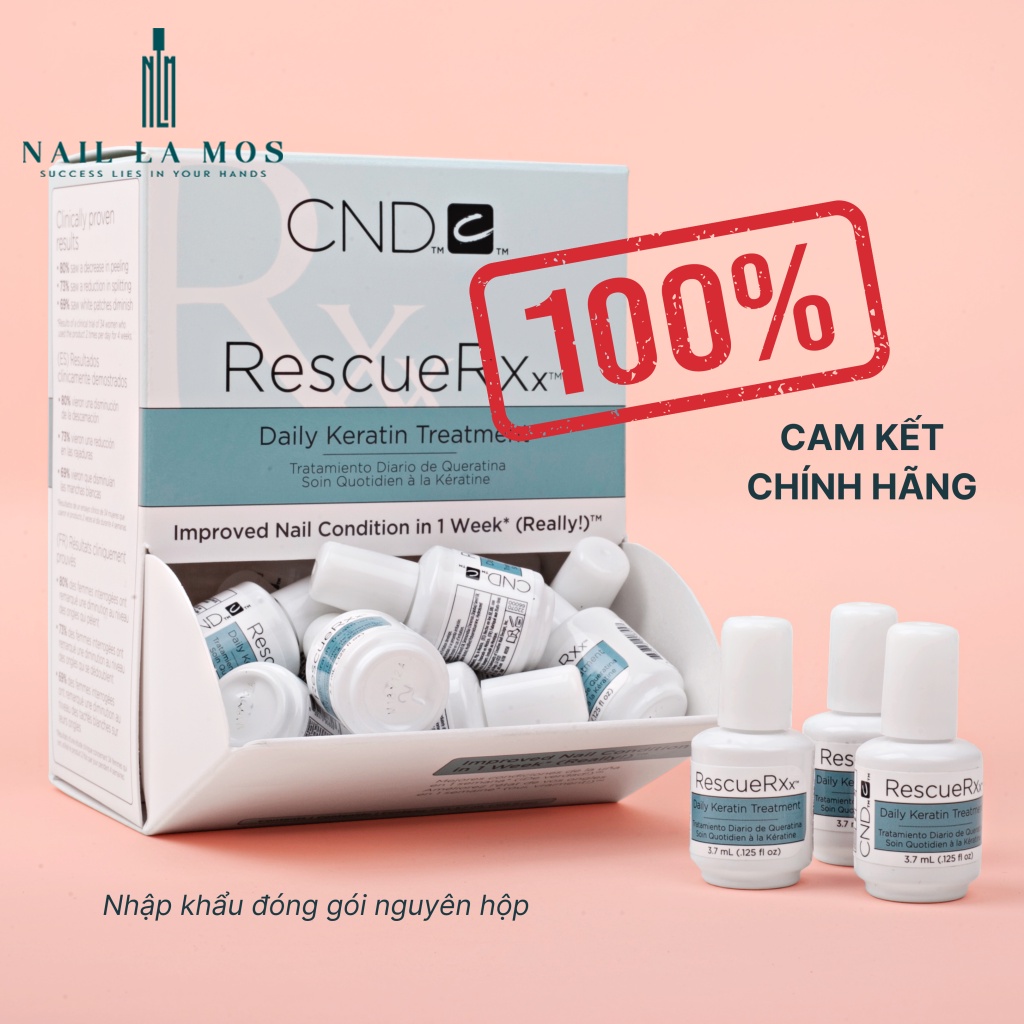 Dưỡng phục hồi móng CND RescueRXx 3,7ml nhập khẩu Mỹ chính hãng - Thần dược cải thiện hư tổn, kích thích mọc móng