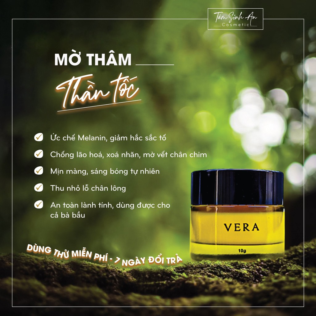 Kem Mờ Thâm Nách, Bẹn, Mông, Mụn, Đầu Gối, Quầng Mắt VERA - Công Dụng 7 Trong 1 - Tâm Sinh An Cosmetic