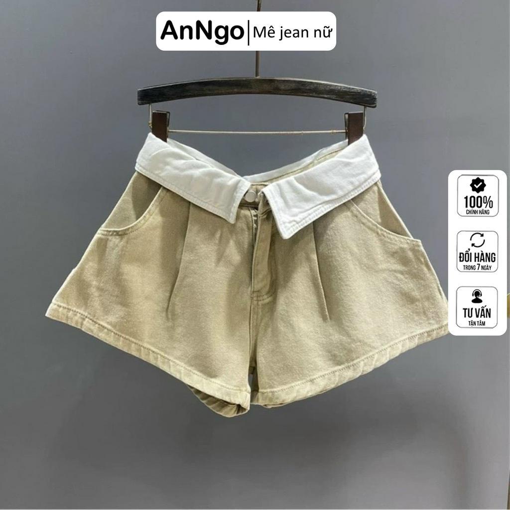 Quần short nữ màu be, hồng dễ thương nhẹ nhàng, trẻ trung Anngo - AT303