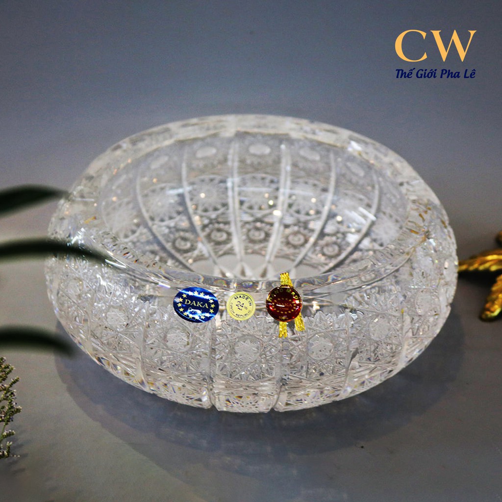 Gạt Tàn Cigar Thuốc Lá Mài Hoa Văn Pha Lê Tiệp Khắc Chính Hãng Daka Hand Made 78381