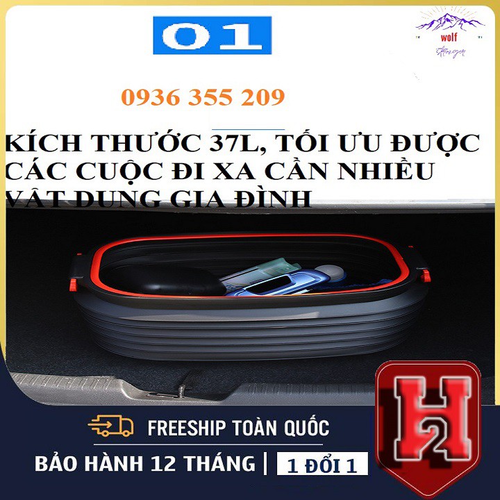 Thùng, Hộp Cao Su Co Giãn Đựng Đồ Trên Ô Tô, Xe Hơi❤️ FREESHIP ❤️Dung Tích 37Lit